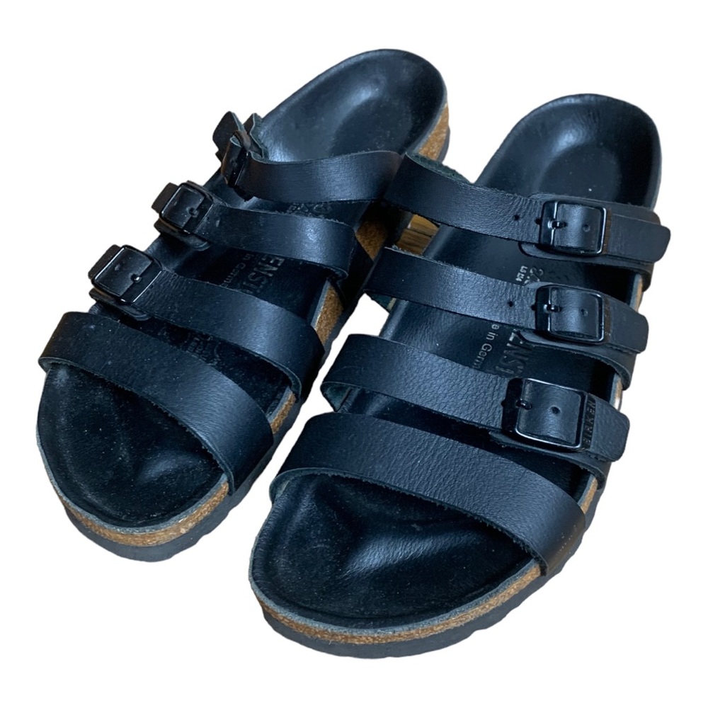 Birkenstock | Black Leather 4-Strap Sandals